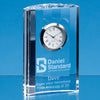 Branded 11cm Optical Crystal Scalloped Clock