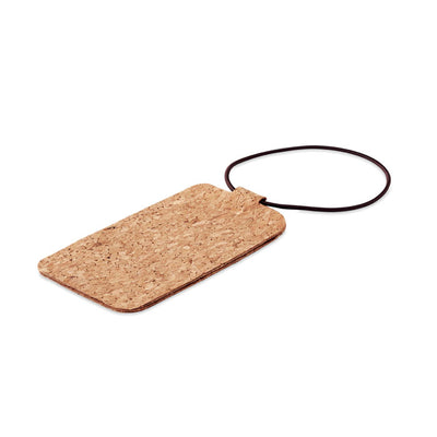 Cork luggage tag with cover
