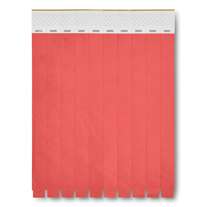 Branded One sheet of 10 wristbands