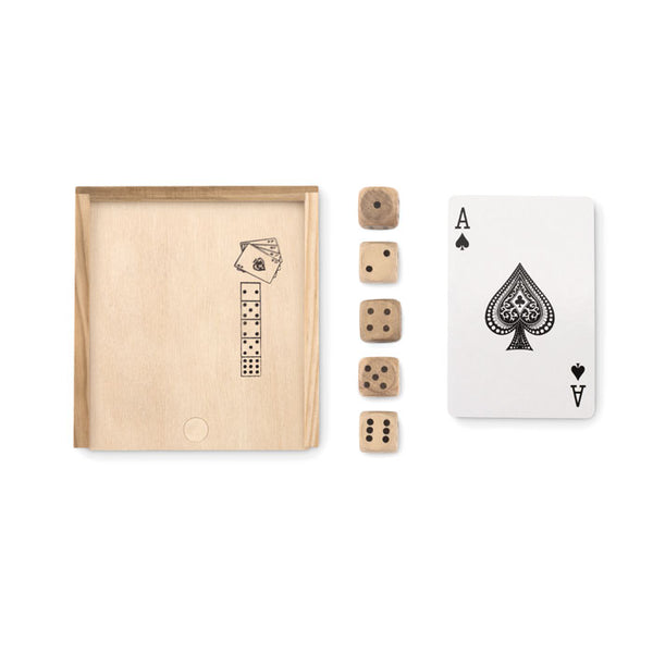 Branded Cards and dices in box