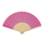 Branded Manual hand fan with bamboo handle