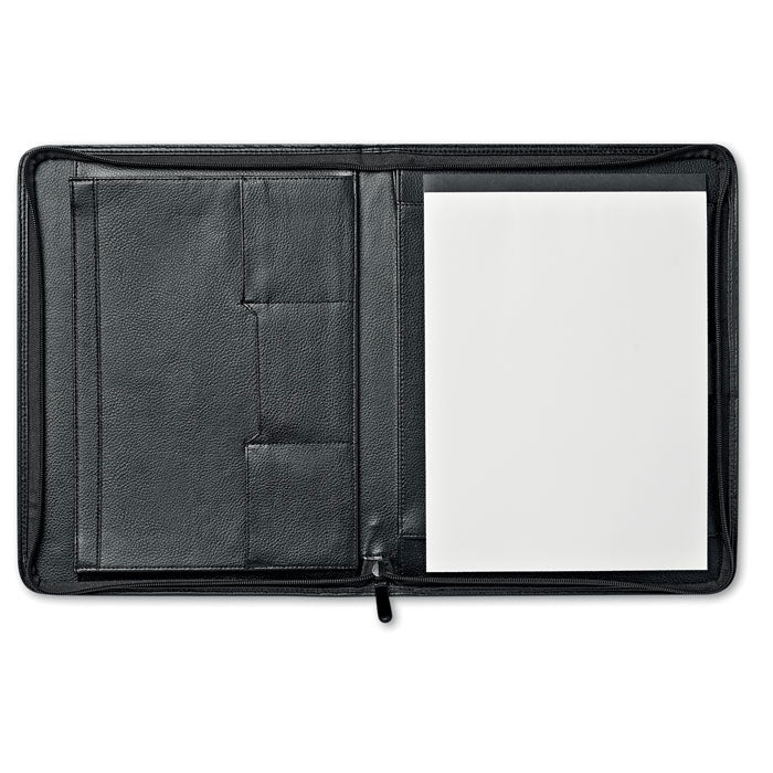 Branded A4 conference folder with leather cover