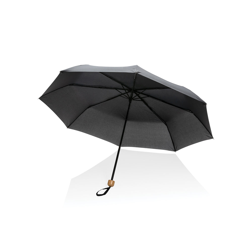 Branded 20.5" Impact AWARE™ RPET 190T Pongee bamboo mini umbrella