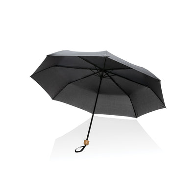 Branded 20.5" Impact AWARE™ RPET 190T Pongee bamboo mini umbrella