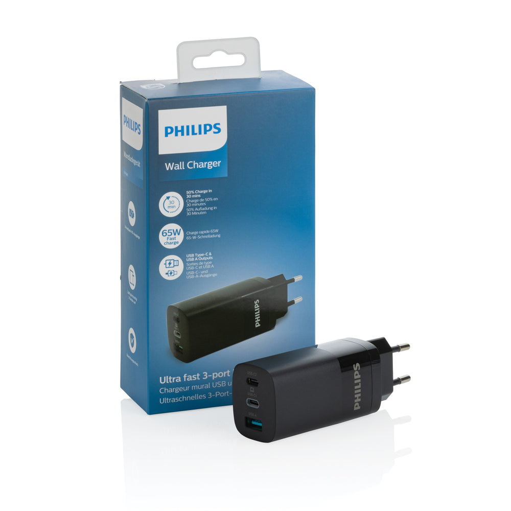 Branded Philips 65W ultra fast PD 3-port USB wall charger