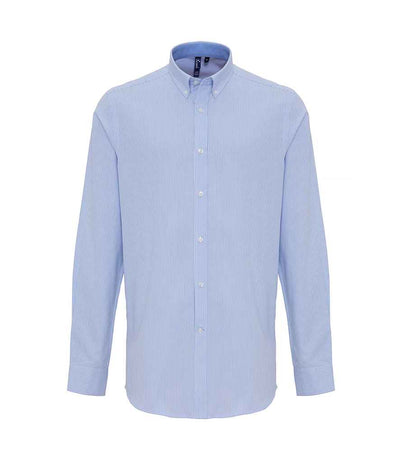 Premier Long Sleeve Striped Oxford Shirt White/Oxford Blue