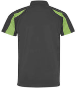 AWDis Cool Contrast Polo Shirt Charcoal/Lime Green