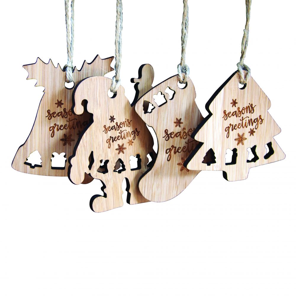 Branded Bamboo Christmas Decorations (UK Made)