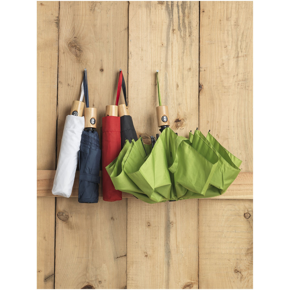 Branded Bo 21" foldable auto open/close recycled PET umbrella