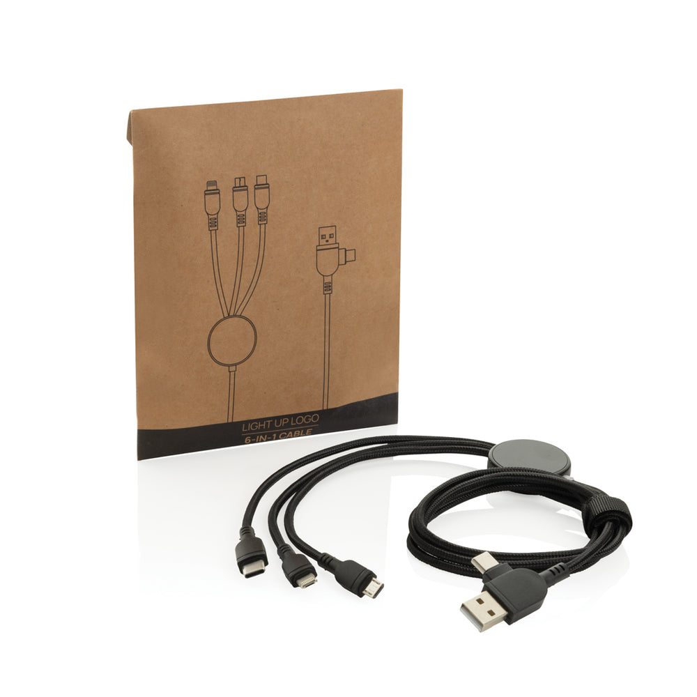 Branded Light up logo 6-in-1 cable