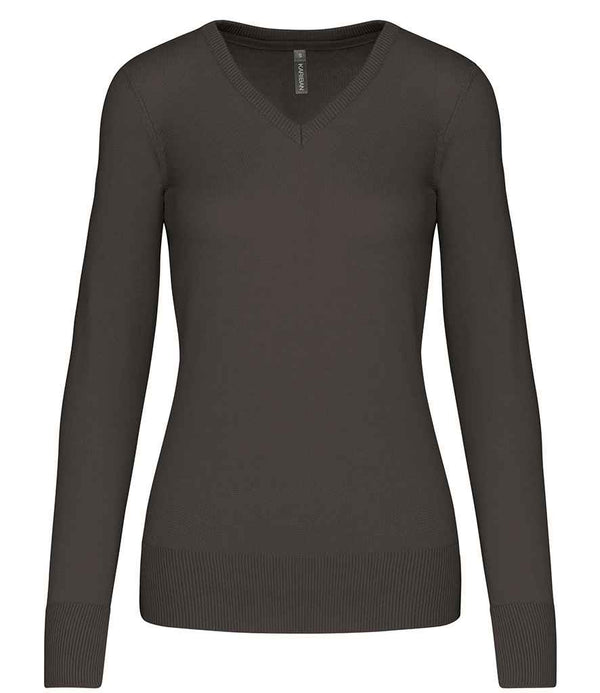 Kariban Ladies Cotton Acrylic V Neck Sweater