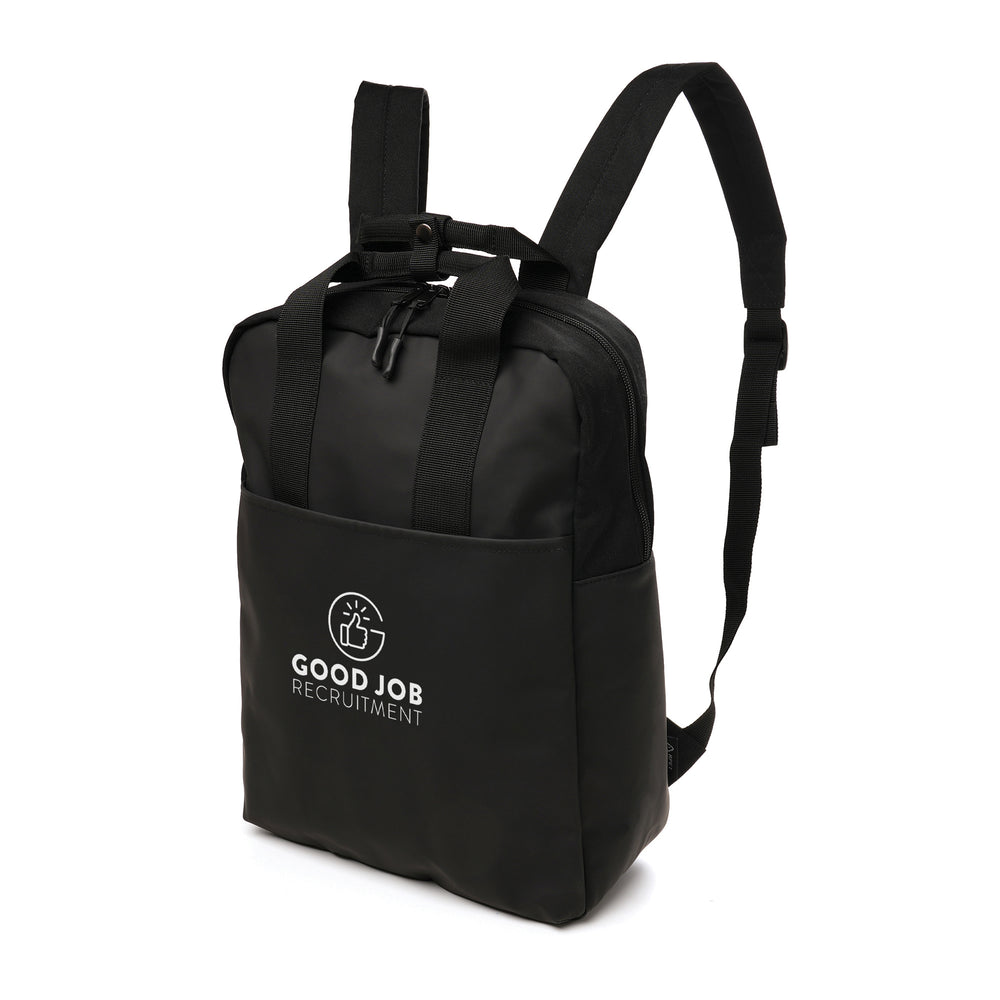 Premium 'Soft Feel' Laptop Backpack BLACK RPET and PU Backpack