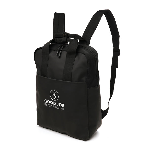 Premium 'Soft Feel' Laptop Backpack BLACK RPET and PU Backpack