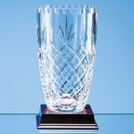 19cm Lead Crystal Panelled Barrel Vase