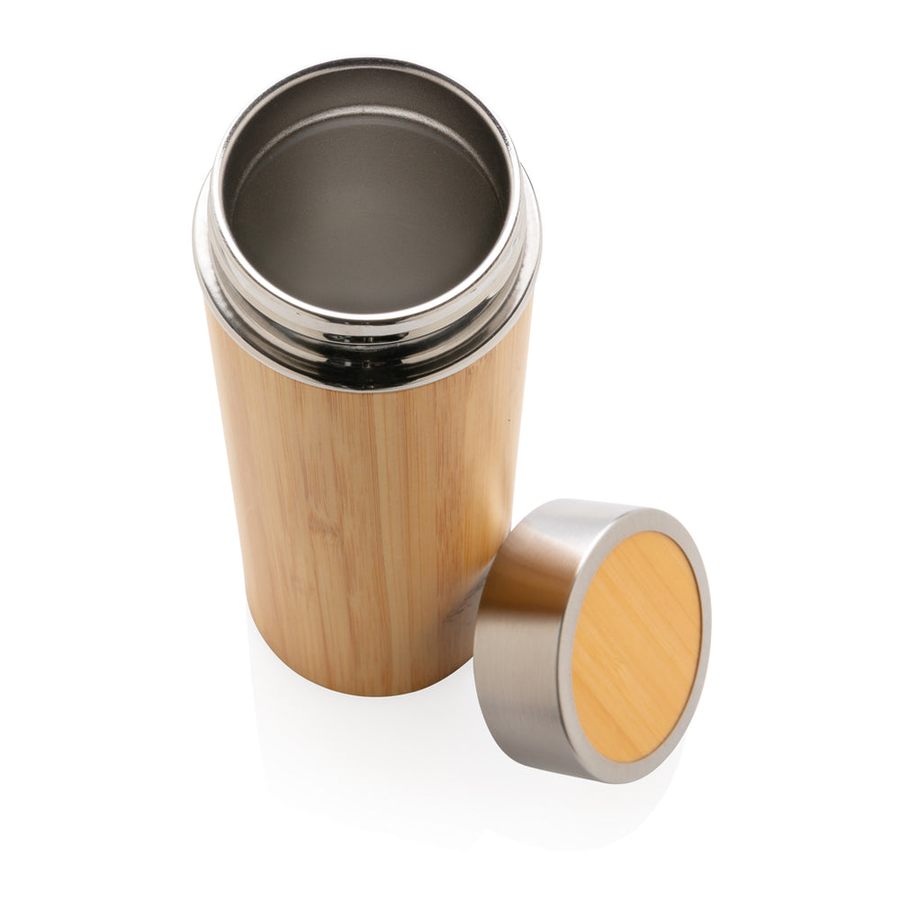 Branded Leak proof bamboo vacuum bottle