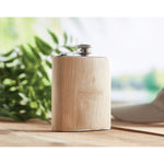Branded Bamboo slim hip flask 175ml