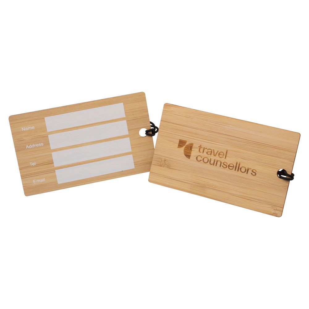 Branded Bamboo Luggage Tag (String)