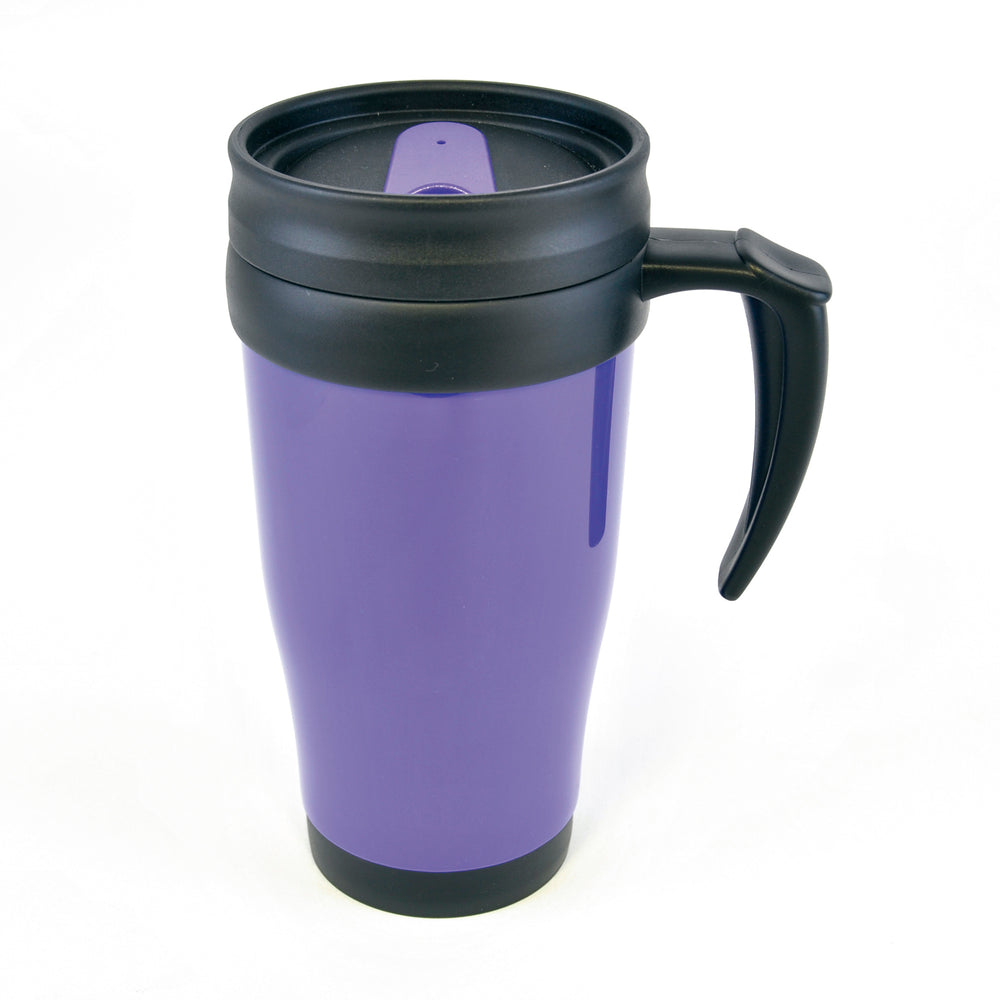 Branded Polo Plus 400 ml Plastic Solid Coloured Travel Mug