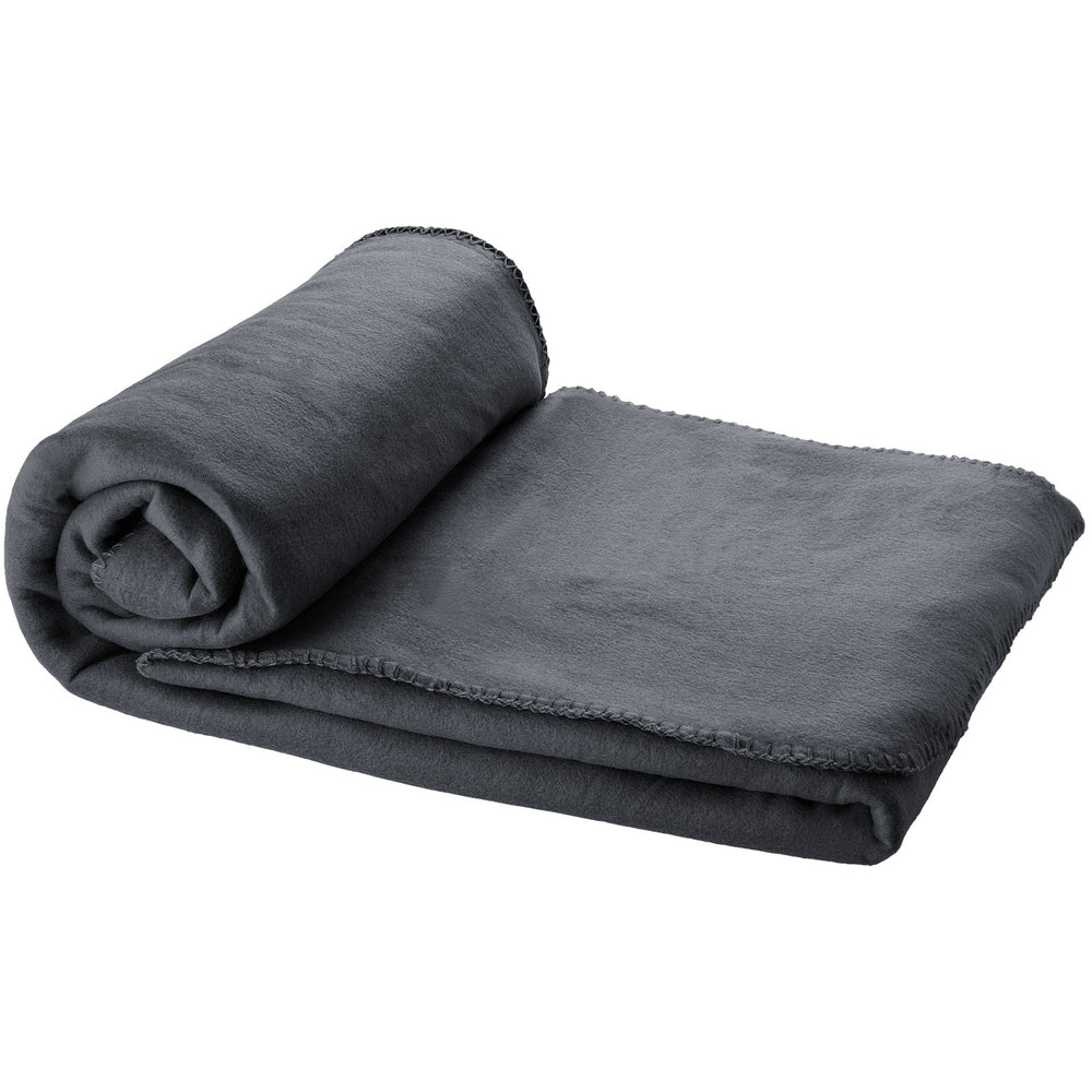 Branded Huggy fleece plaid blanket with carry pouch