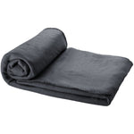 Branded Huggy fleece plaid blanket with carry pouch