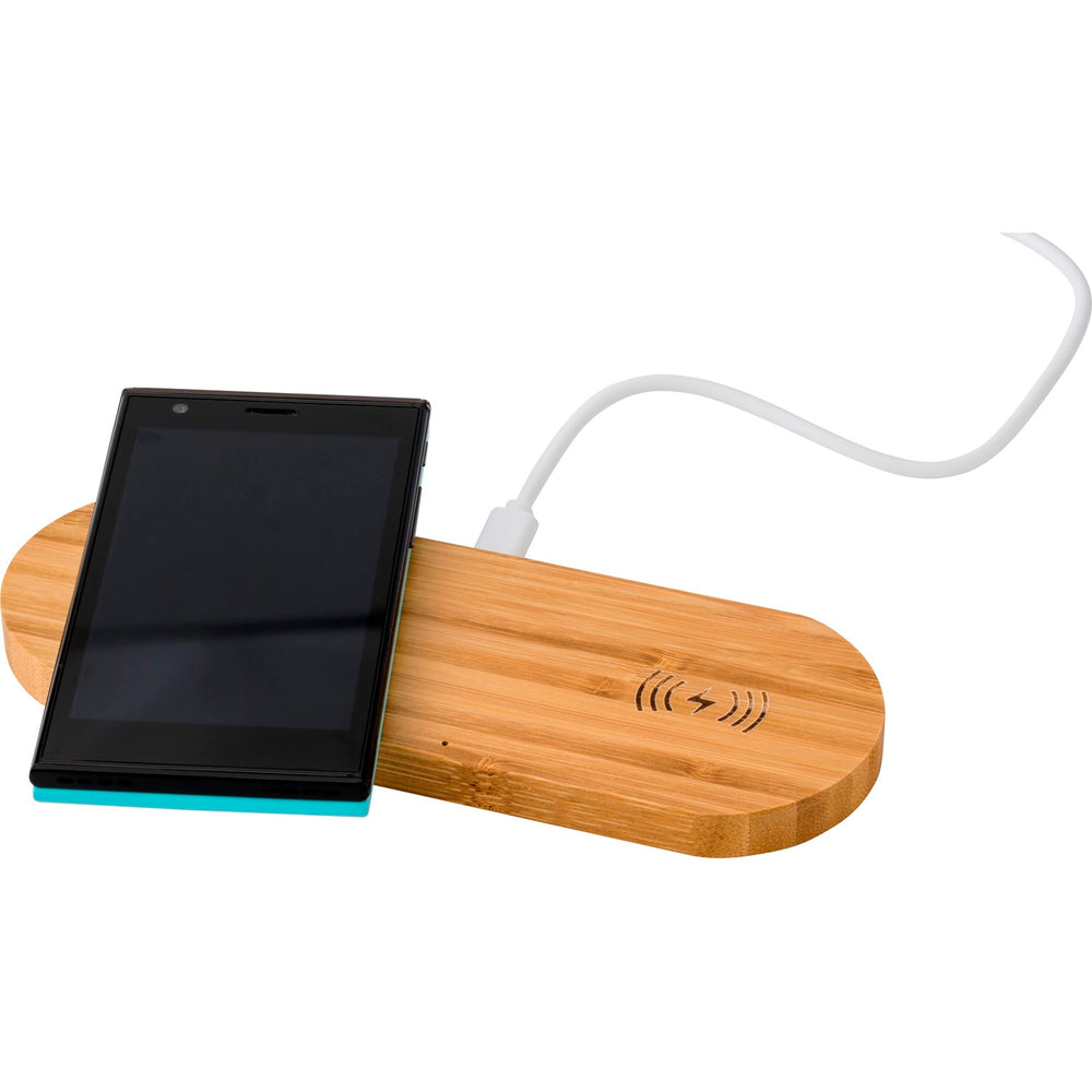 Branded Bushelton Bamboo wireless charger