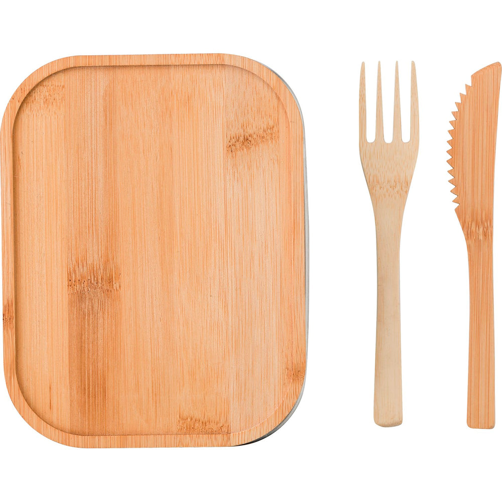 Branded Northchapel Bamboo lid stainless steel lunch box