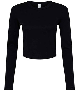 Bella Micro Rib Long Sleeve Baby T-Shirt Solid Black Blend