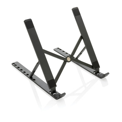 Branded Terra RCS recycled aluminium universal laptop/tablet stand