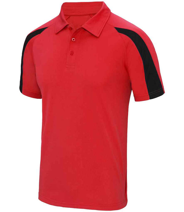 AWDis Cool Contrast Polo Shirt Fire Red/Jet Black