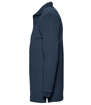 SOL'S Winter II Long Sleeve Cotton Piqué Polo Shirt Navy