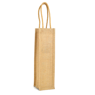 Branded Bordeaux Jute, One Bottle, Wine Bag with carry handles