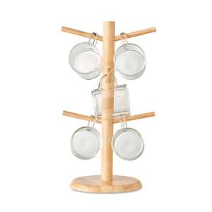 Bamboo cup set holder