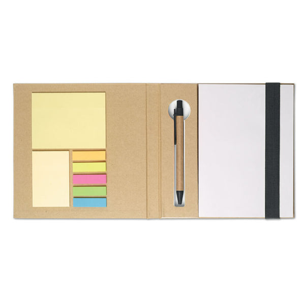 Branded Recycled Carton Notebook with memo set and pen