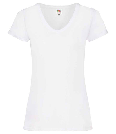 Fruit of the Loom Lady Fit Value V Neck T-Shirt White