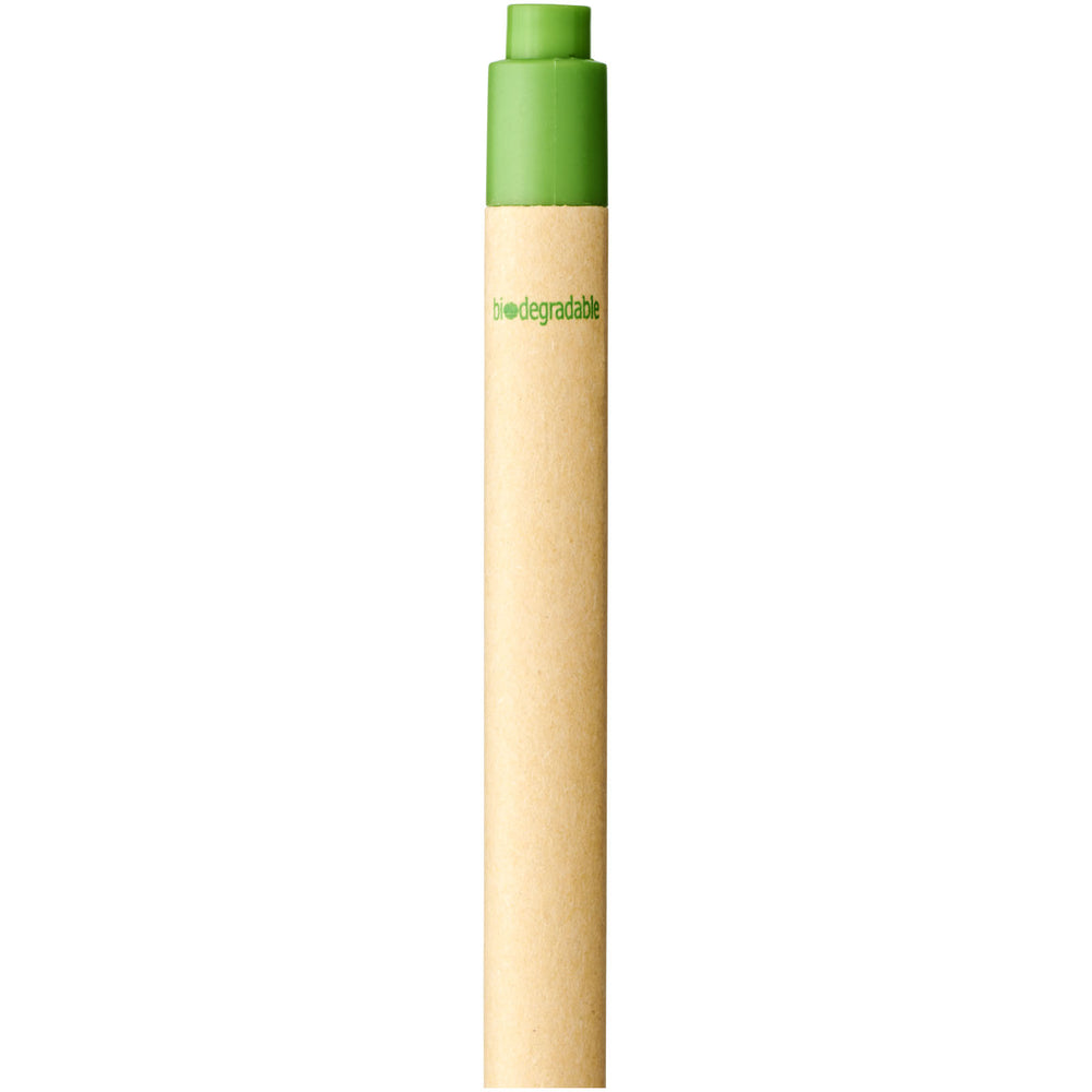 Branded Berk recycled carton and corn plastic ballpoint pen