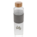 Impact borosilicate glass bottle with bamboo lid