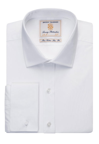 Branded Brook Taverner Chelford Slim Fit Shirt Cotton Poplin
