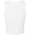 Bella Ladies Micro Rib Racer Tank Top Solid White Blend