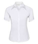 Russell Collection Ladies Short Sleeve Ultimate Non-Iron Shirt White