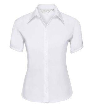 Russell Collection Ladies Short Sleeve Ultimate Non-Iron Shirt White