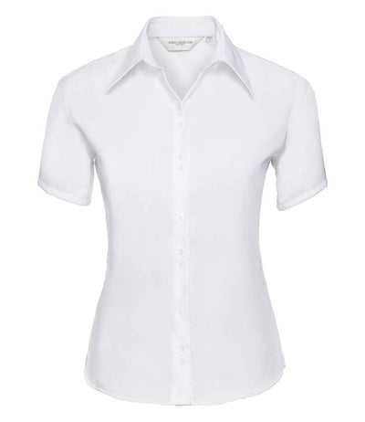 Russell Collection Ladies Short Sleeve Ultimate Non-Iron Shirt White