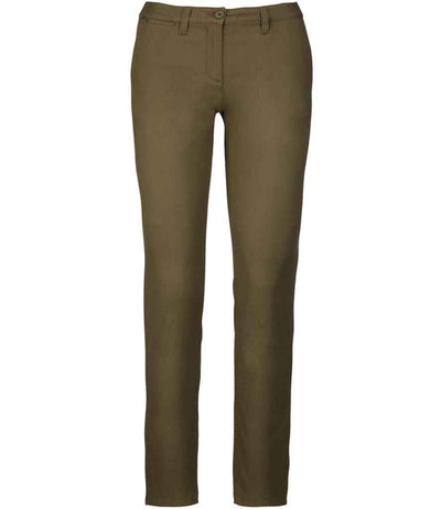Kariban Ladies Chino Trousers Light Khaki