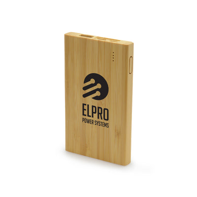 Bamboo Power Bank 4000 mAh with USB charger