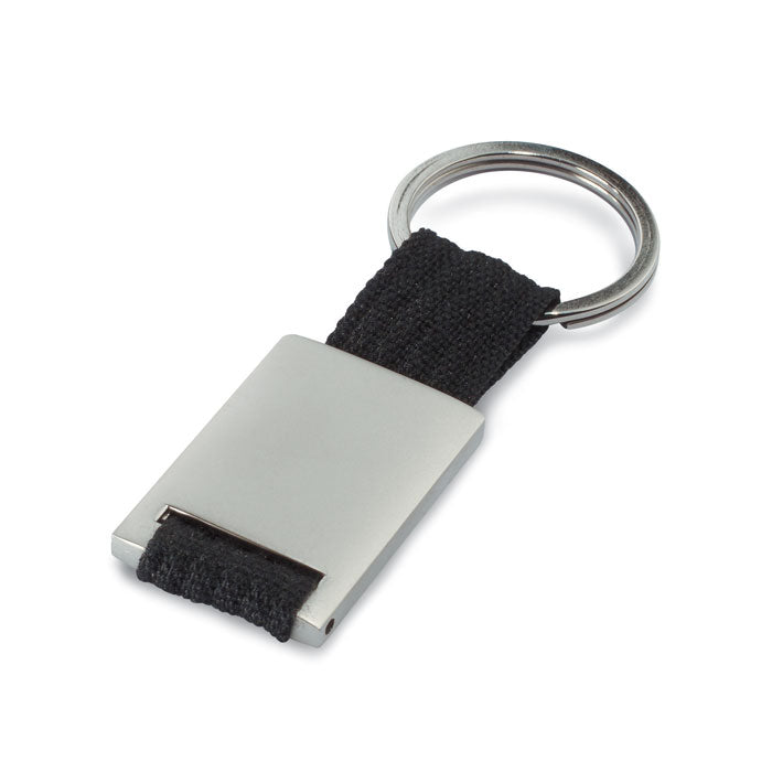 Branded Metal rectangular key ring