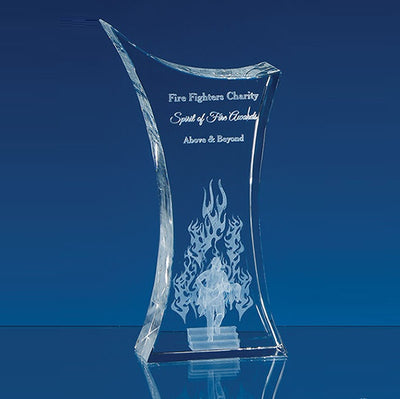 Branded 21cm Optical Crystal Pointed Slope Award