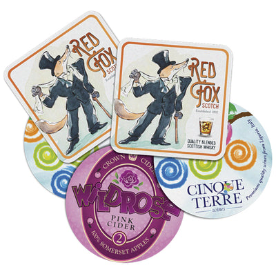 Pulp Board Beer Mats Printed Full Colour on 2 Sides