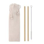 Branded Bamboo Straw w/brush in pouch