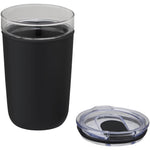 Branded Bello 420 ml glass tumbler with recycled plastic outer wall