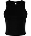 Bella Ladies Micro Rib Racer Tank Top Solid Black Blend
