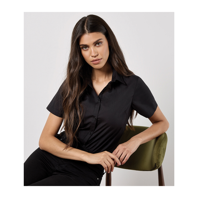 Kustom Kit Ladies Short Sleeve Tailored Poplin Shirt